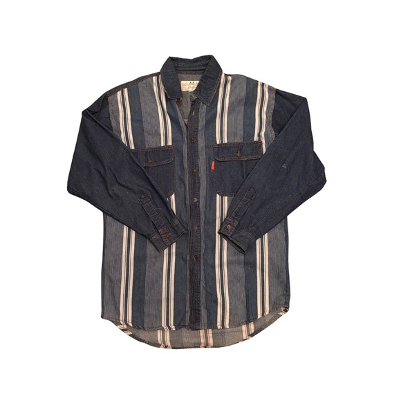 Jin Jie Other - 90’s Vibe Striped Denim Button-Up Shirt